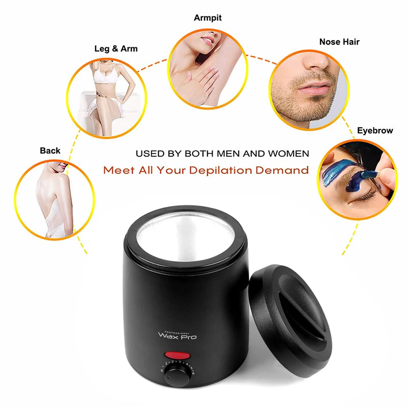 Wax Heater Machine for Hair Removal Wax Melting Pot with Wax Beans Kit 200Ml Depilation Paraffin Waxing Warmer Dipping Pot