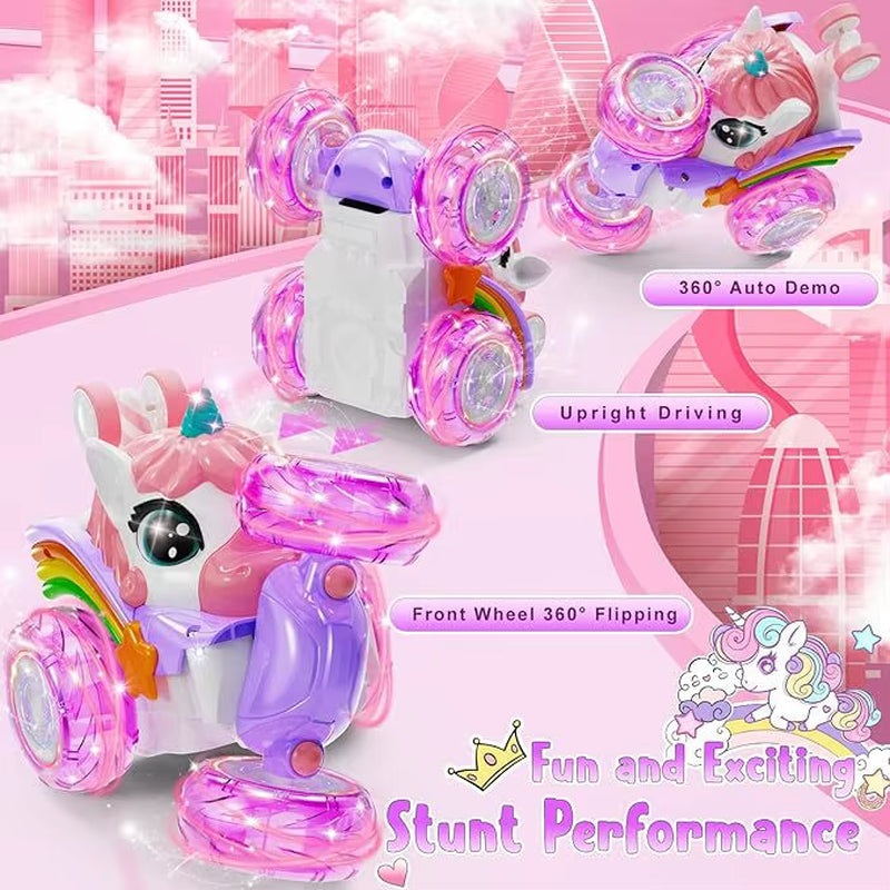 Unicorn RC Car Remote Control Unicorn Electric Toys Cartoon Cute Toys Creative Fun Light-Emitting Doll Girl Gifts