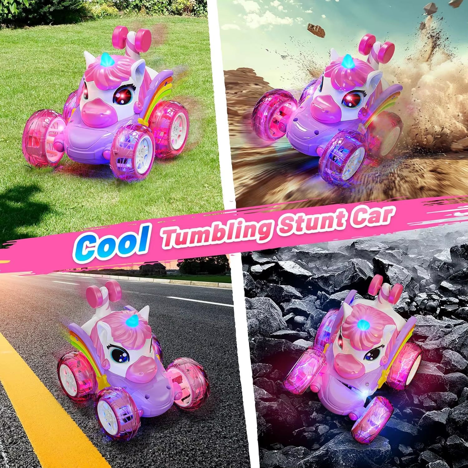 Unicorn RC Car Remote Control Unicorn Electric Toys Cartoon Cute Toys Creative Fun Light-Emitting Doll Girl Gifts