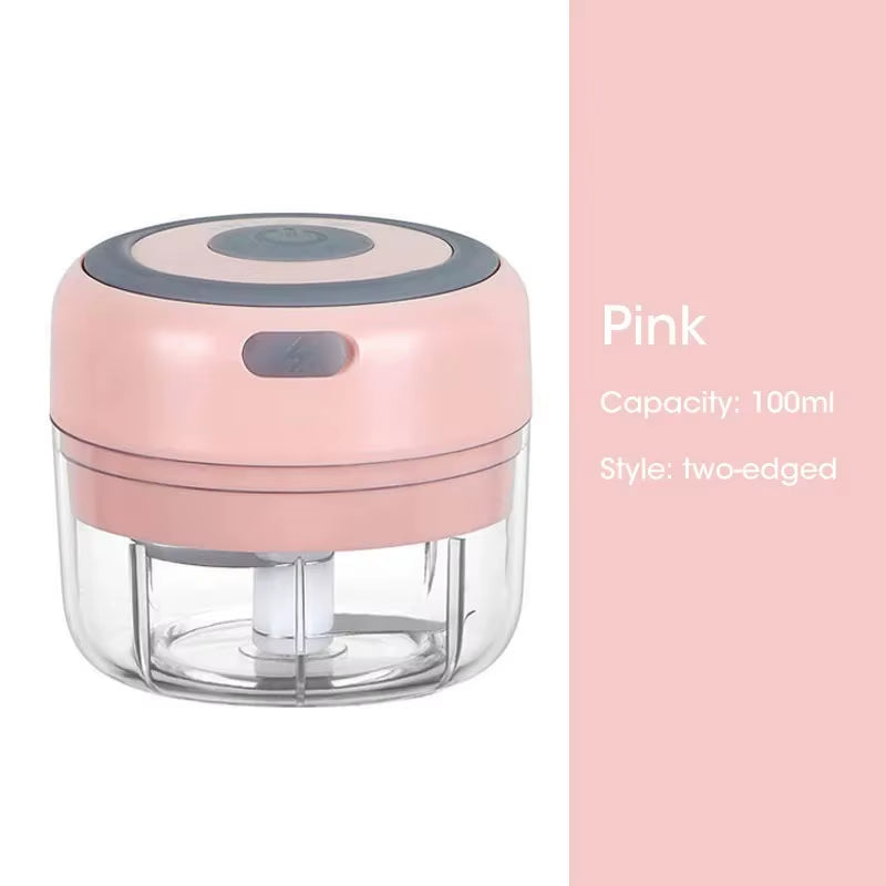Mini Wireless Electric Garlic Crusher 100Ml/250Ml Portable Chopper USB Charging Ginger Chili Vegetable Masher Machine Kitchen