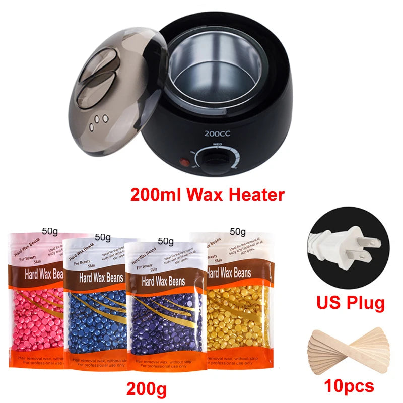 Wax Heater Warmer Machine for Hair Removal Depilation Wax Dipping Epilator Paraffin Pot and Wood Sticks Kit