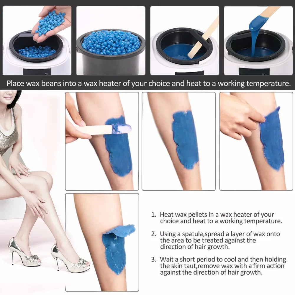 500Ml Wax Heater Machine for Hair Removal Wax Melting Warmer Pot with LCD Temperature Display Depilatory Waxing Beans Heater