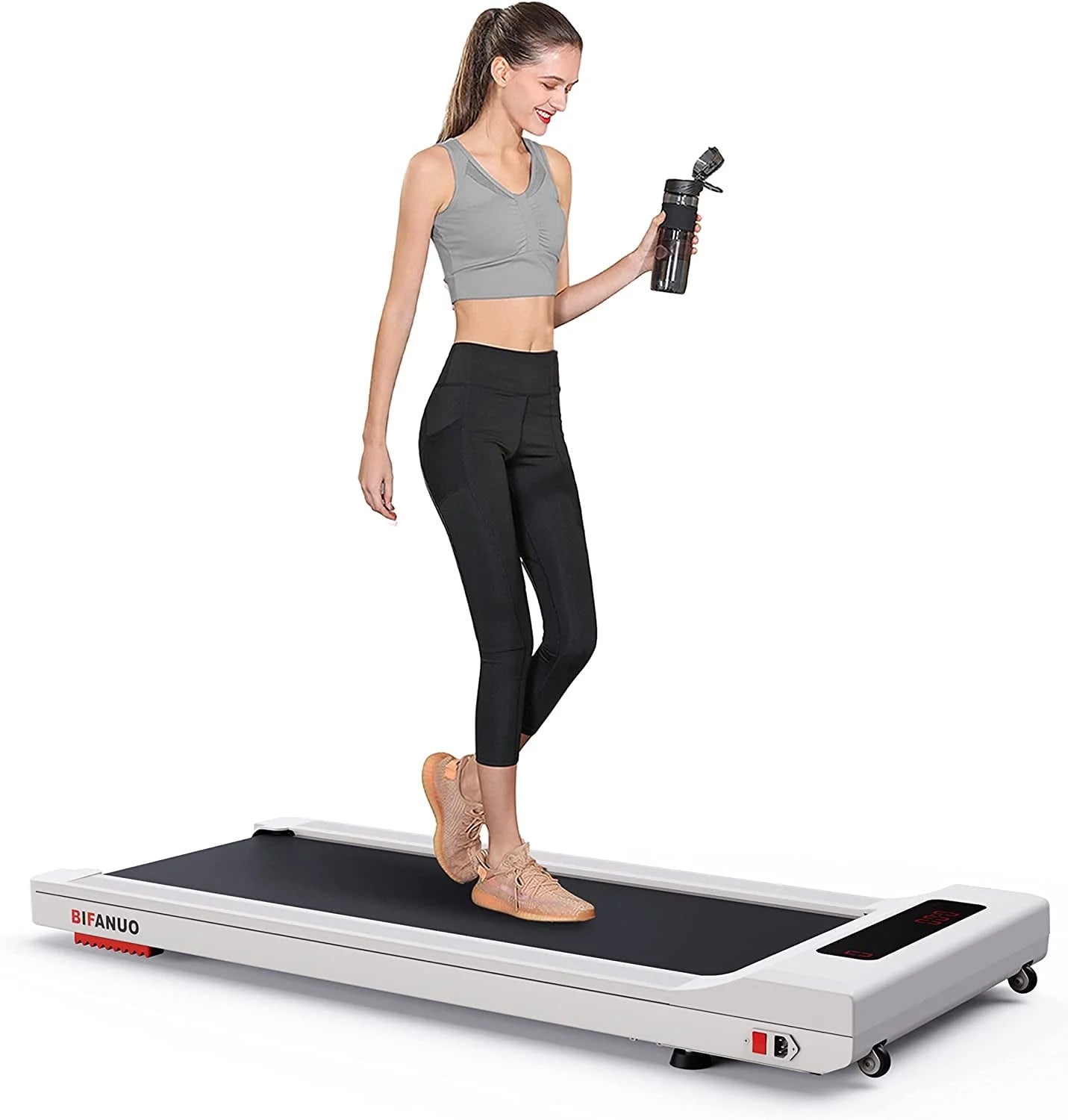 under Desk Treadmill, Walking Pad 2.25HP, Walking Treadmill with 265Lbs Weight Capacity, for Office under Desk with Remote Control, Walking Jogging Machine for Home/Office Use(White