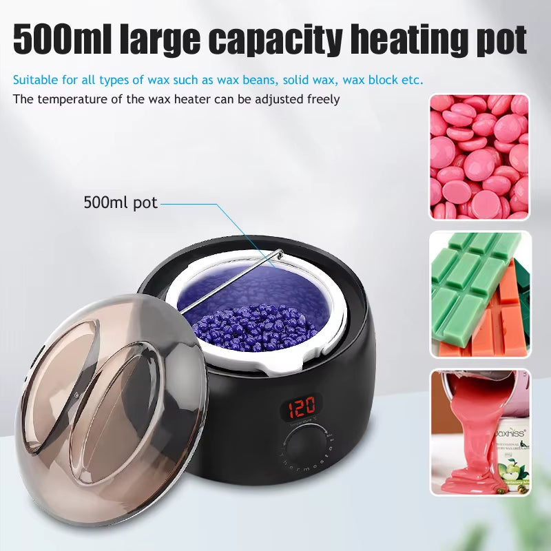 SUNANTH Hair Removal Wax Heater Machine Digital Display Screen Depilatory Hard Wax Melt Warmer Paraffin Waxing Beans Epilator