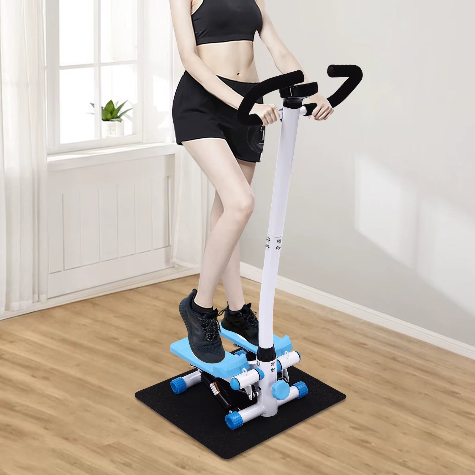 Fitness Stepper Exercise Stepping Machine Fitness Stepper with Handlebars,Adjust the Movement Height via the Knob