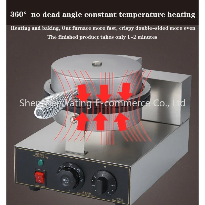 1PC Electric Egg Roll Machine DIY Egg Roll Bread Maker Crispy Omelet Mold 1200W Commercial Waffle Pancake Machinery Pie Fry