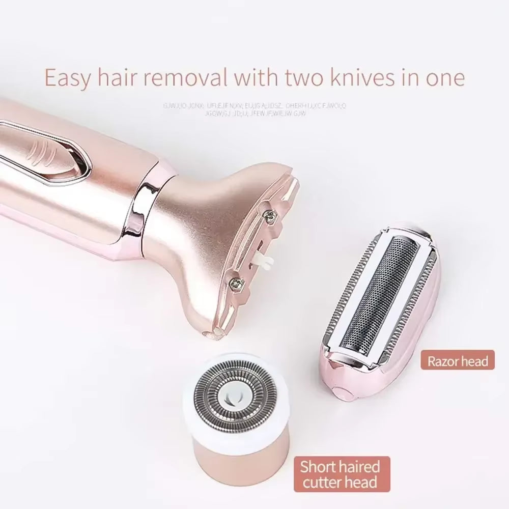 2 in 1 Portable Electric Haircut Trimmer Epilator Woman Facial Intimate Area for Body Hair Removal Sex Shaver Bikini Pubic Rosor
