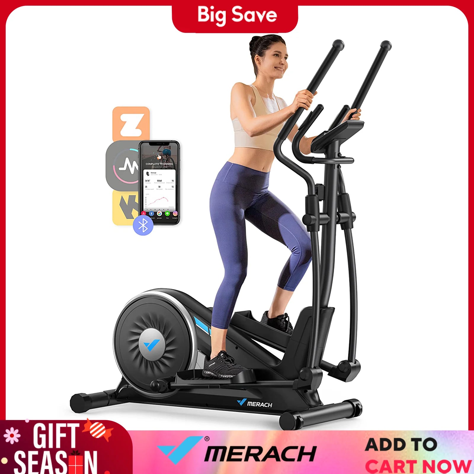 Elliptical Machine Elliptical Machine Home Hyper-Quiet Magnetic Drive System 16Levels Adjustable Resistance  App