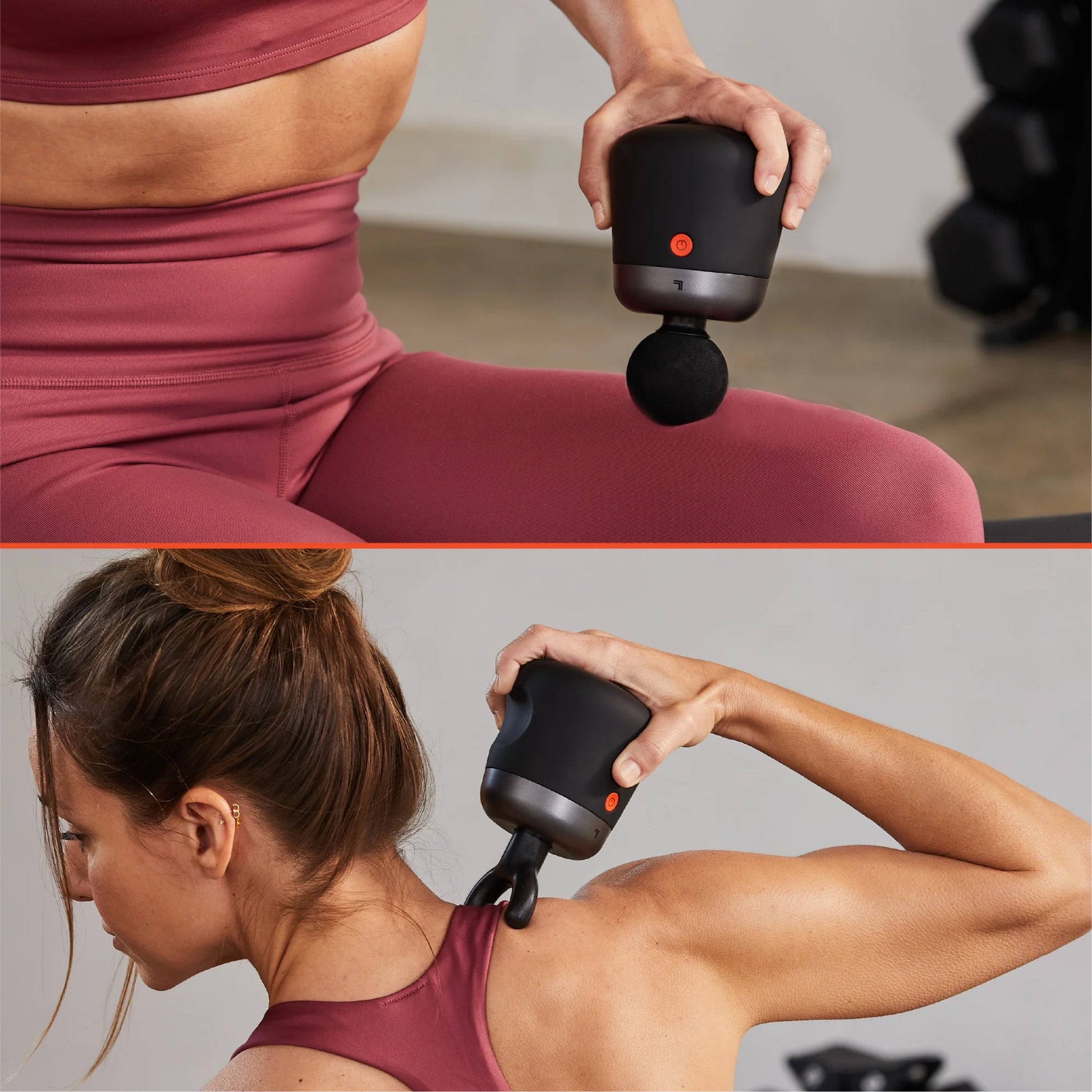 ® Powerboost® Palm Portable Percussion Massager with Includes 4 Attachments, Whisper Quiet Operation, Variable Strength Full Body Recovery, Rechargeable, 6-Pieces, Black