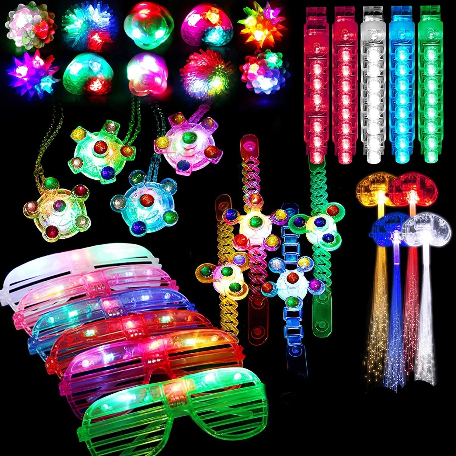 Glow in the Dark 70 Pack Light up Toys Party Favors for Kids and Adults