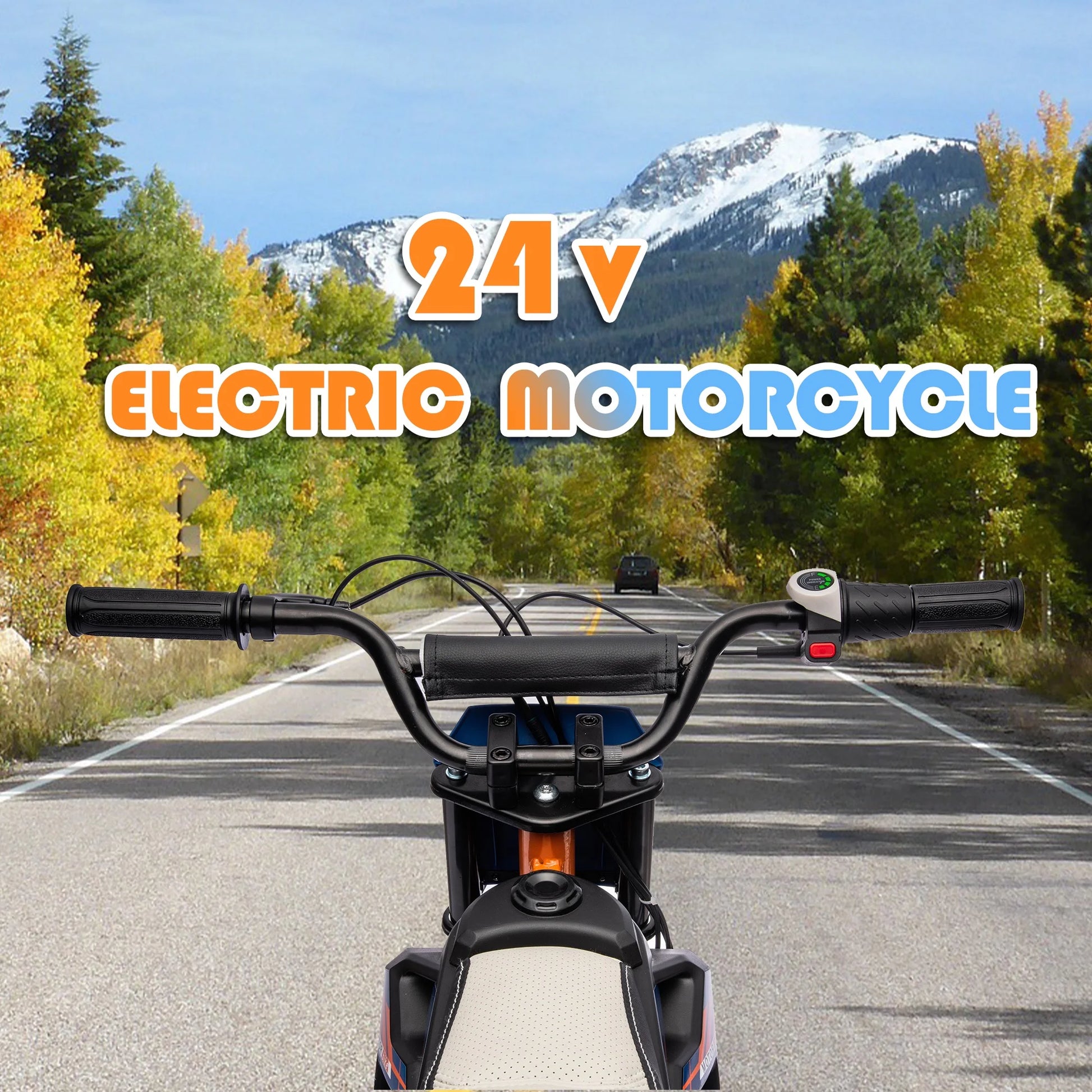 24V Electric Dirt Bike, 250W Electric Motorcycle Ride on Toys, Battery Powered Motorcycle Electric Car, up to 13.7 MPH for Kids Ages 13+ Blue