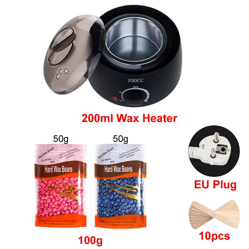 Wax Heater Warmer Machine for Hair Removal Depilation Wax Dipping Epilator Paraffin Pot and Wood Sticks Kit