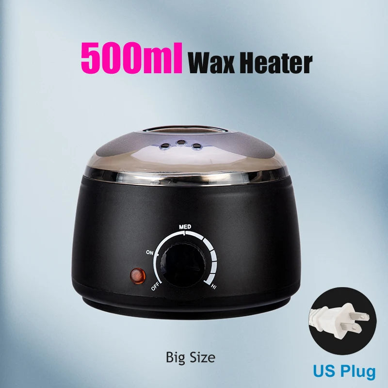 Depilatory Hair Removal Machine - Wax Melter Epilator Kit with Paraffin Heater Wax Beans Beads for Smooth Skin at Home Use