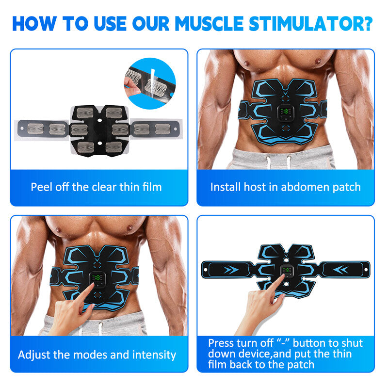 EMS Abdominal Muscle Core Toning Trainer ABS Electric Stimulator Fitness Belt