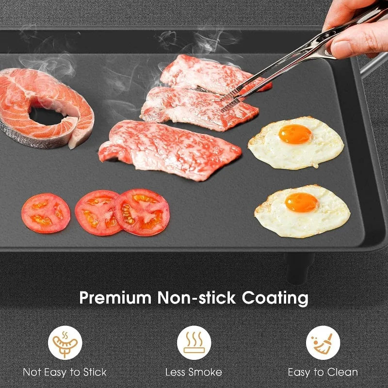 35’’ Electric Griddle, Extra Large Nonstick Cooking Flat Top Griddle, 5-Level Adjustable Temperature, Oil Drip Tray & Cool-touch