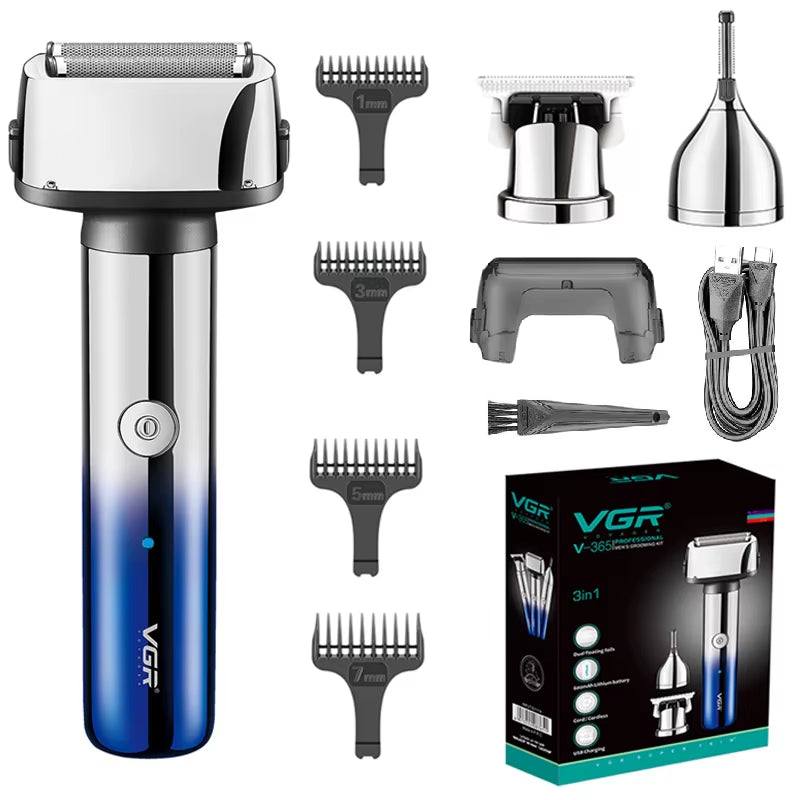 Grooming Kit Electric Shaver for Men Rechargeable Face Electric Razor Bald Body Eyebrow Beard Hair Trimmer Shaving