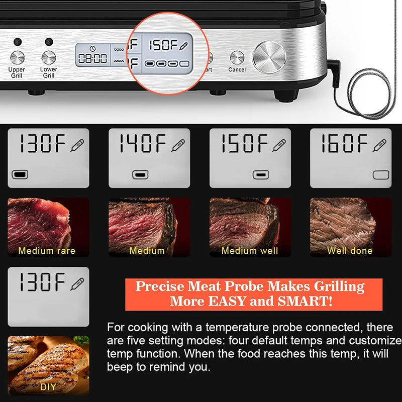 Steak Sandwich Machine Household Oven Bread Maker Barbecue Plate Double-Sided Electric Baking Pan Contact Grill