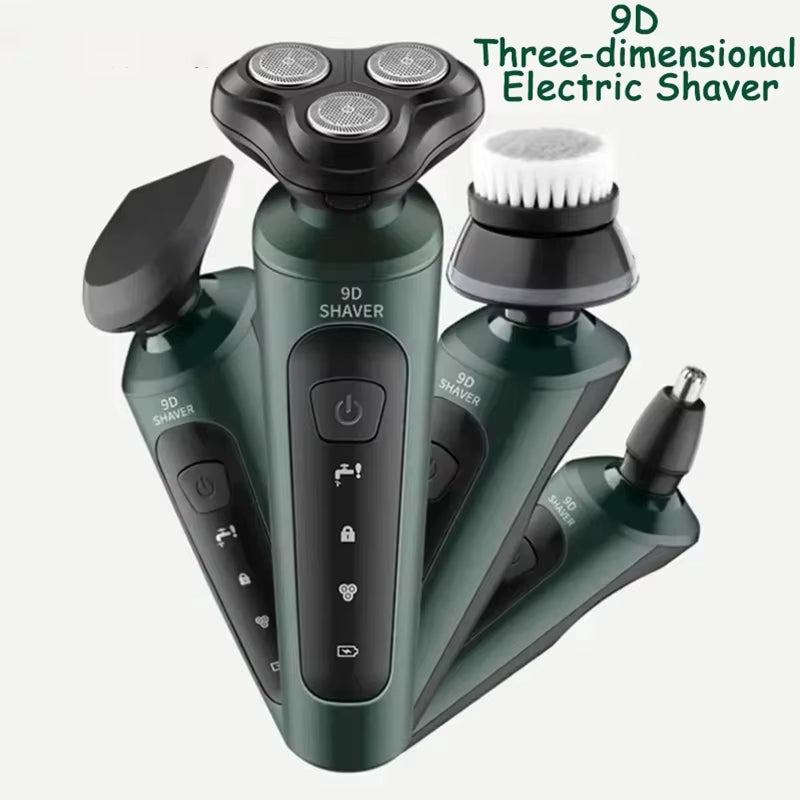 Electric Shavers Men Waterproof Wet Dry Use Electric Trimmer Razor Rechargeable Battery Rotary Shavers Machine Shaving