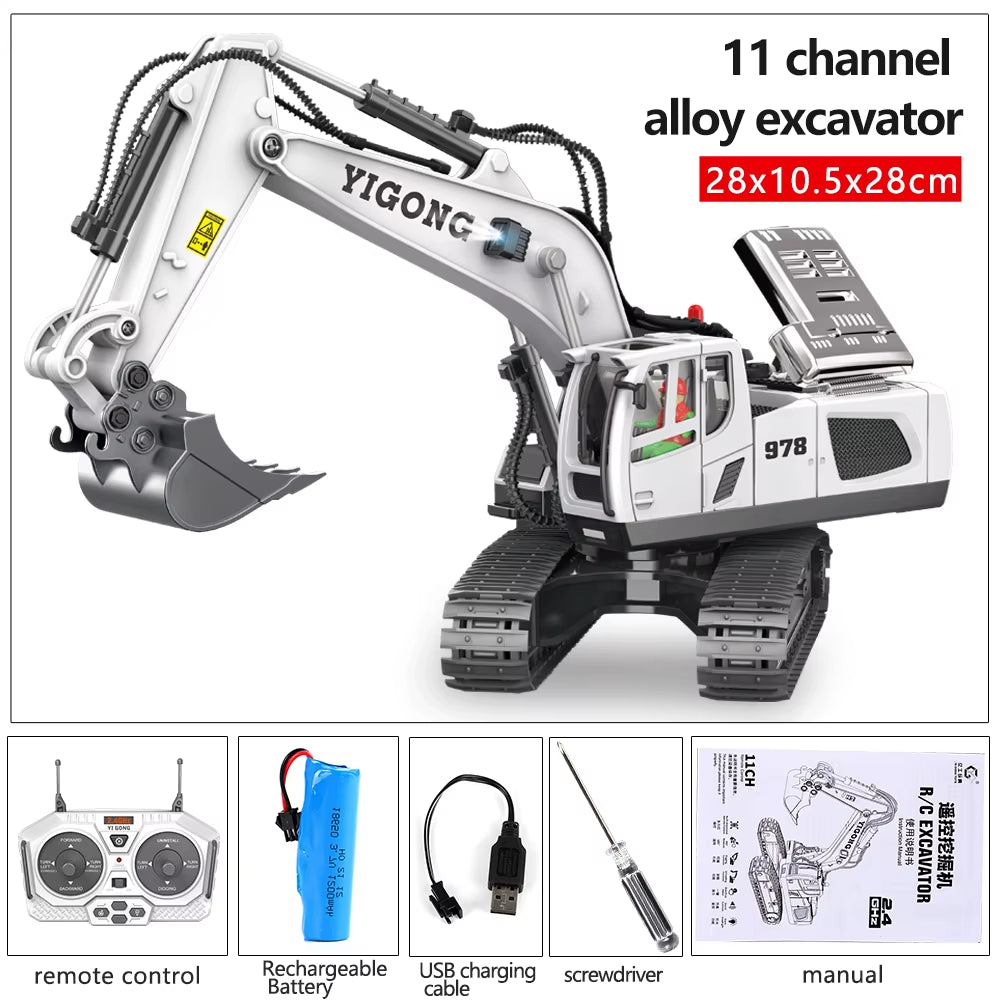 RC Excavator RC CRA Children Toys Remote Control Excavator Toys Kids Radio Control Dump Truck Bulldozer Electric Car Toys Gift