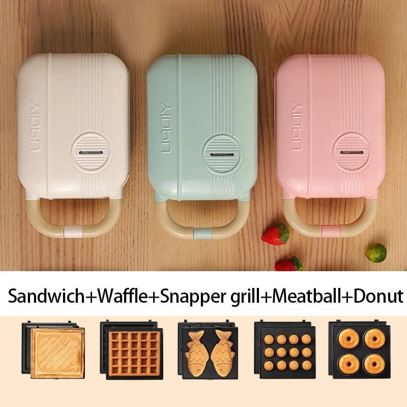 Electric Sandwich Maker Toaster Making Machine Breakfast Sandwiches Waffles Taiyaki Takoyaki Donuts Baking Pan Oven Molds