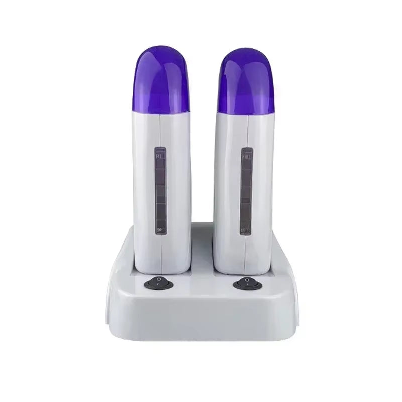 Depilatory Heater with Base Roll on Wax Heater Warmer Refillable Wax Cartridge Hair Removal Wax-Melt Machine Skin Care Tool