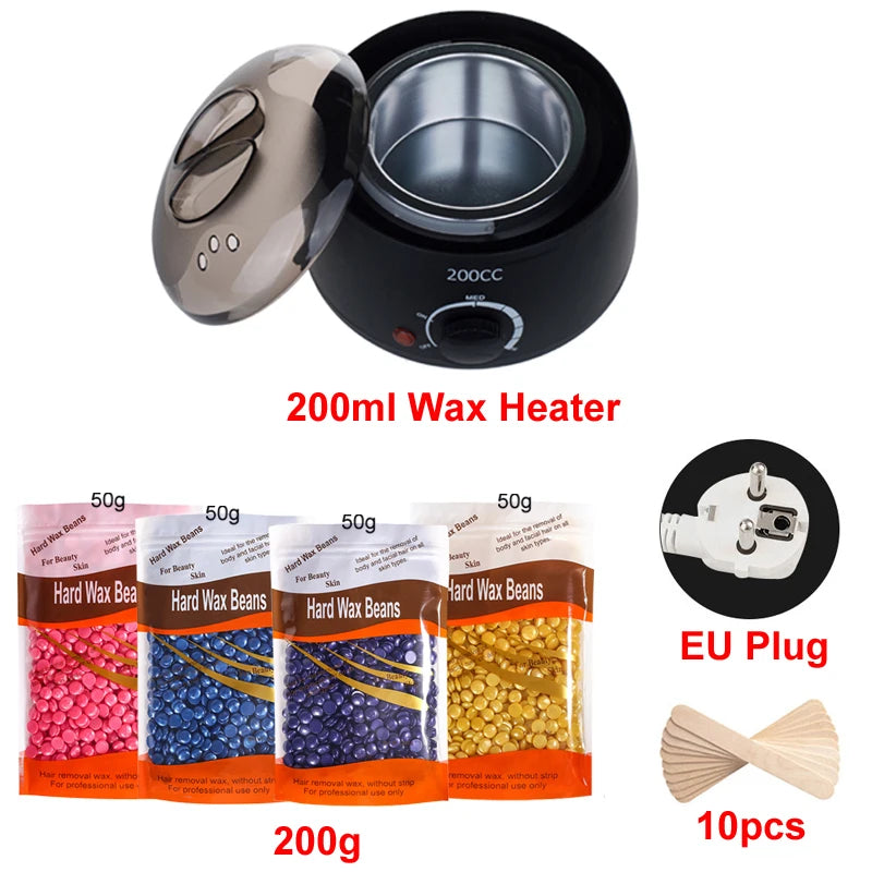 Wax Heater Warmer Machine for Hair Removal Depilation Wax Dipping Epilator Paraffin Pot and Wood Sticks Kit