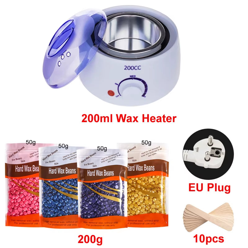 Wax Heater Warmer Machine for Hair Removal Depilation Wax Dipping Epilator Paraffin Pot and Wood Sticks Kit