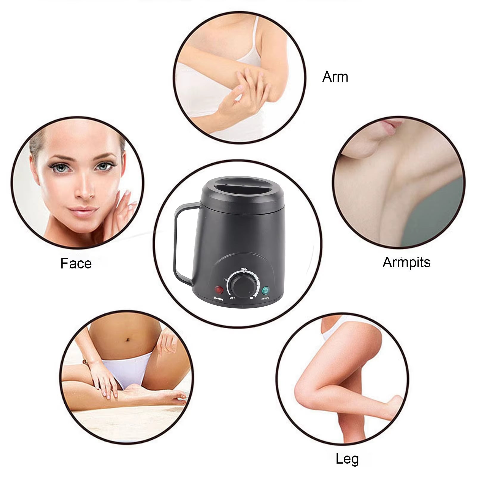 Massage Oil Wax Heater Machine Electric Fast Temperature Adjustable Water Heating Wax Warmer for Hair Removal EU/US Plug