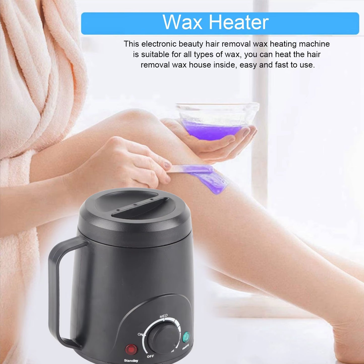 Massage Oil Wax Heater Machine Electric Fast Temperature Adjustable Water Heating Wax Warmer for Hair Removal EU/US Plug
