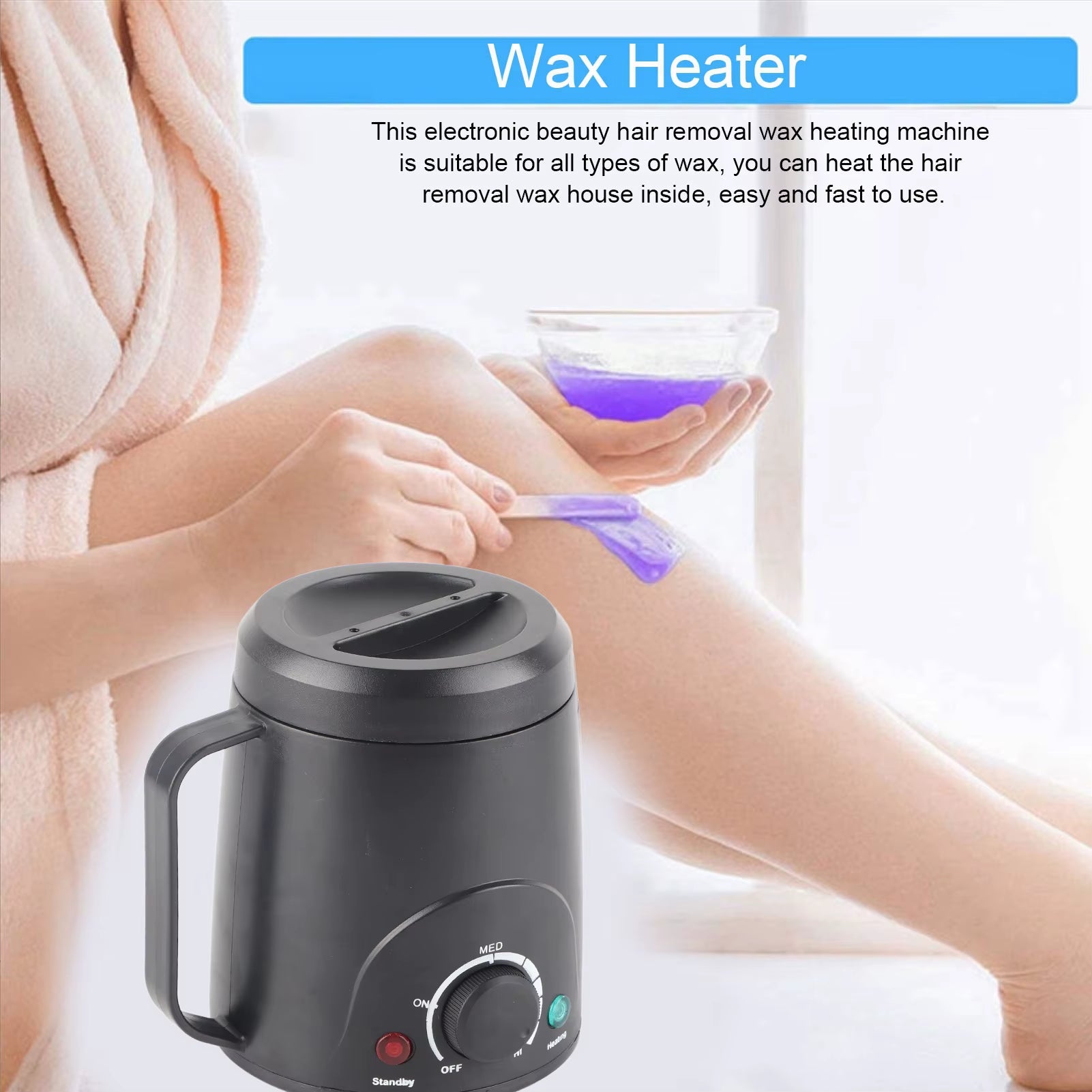 Massage Oil Wax Heater Machine Electric Fast Temperature Adjustable Water Heating Wax Warmer for Hair Removal EU/US Plug