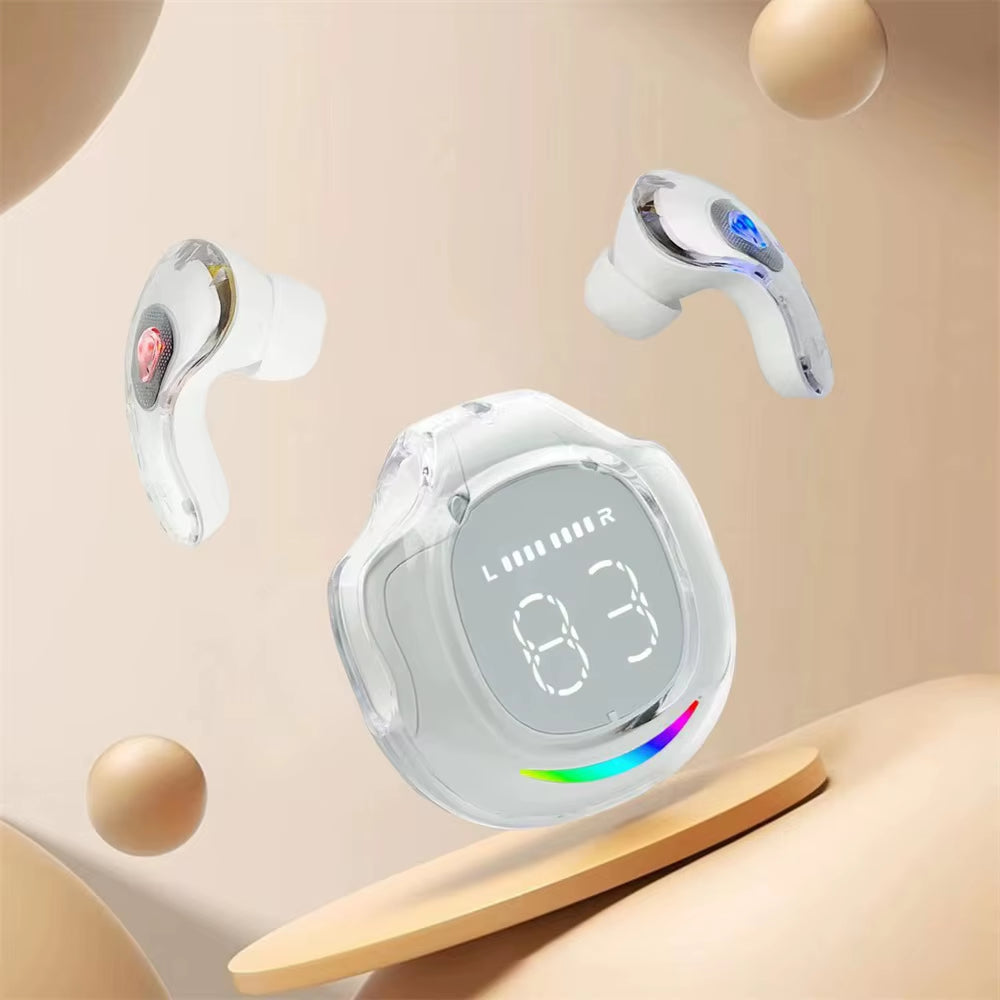 New Version 5.3 Screen Digital Display Wireless Headphones Exercise Cycling Headphones High-Quality Call Headphones