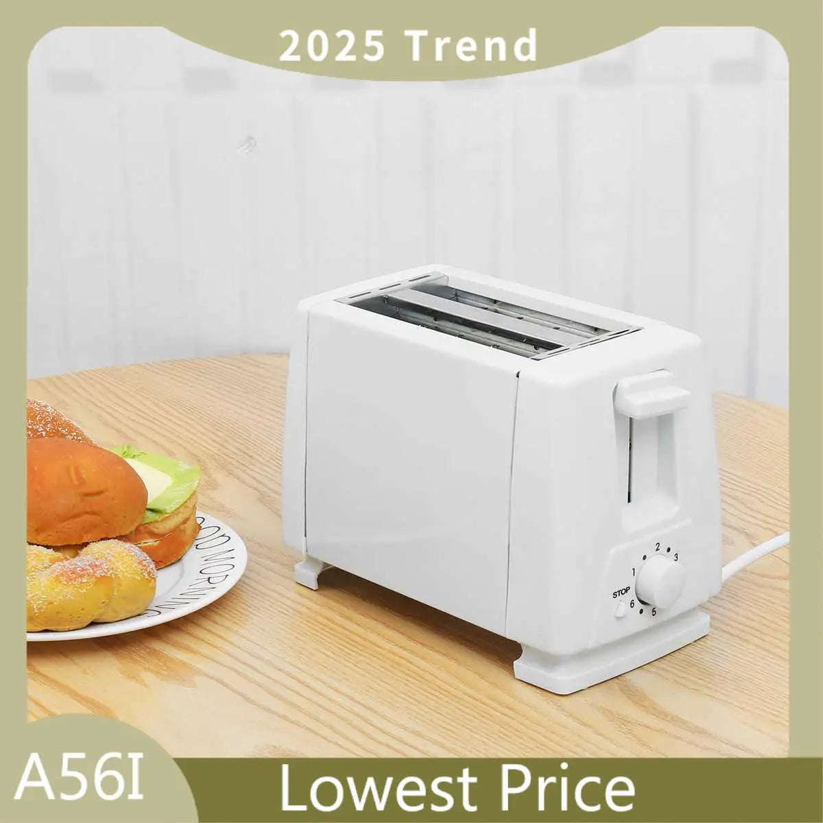 ABDD Electric Toaster Oven Household Electric Automatic Bread Baking Maker Breakfast Machine Toast Sandwich Grill Oven 2 Slices