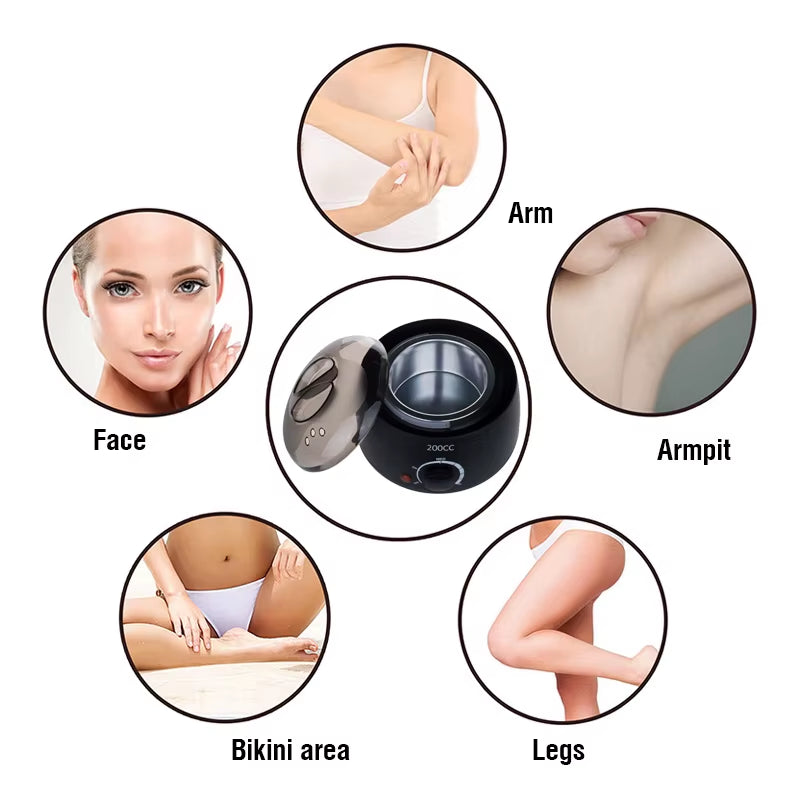 Wax Heater Warmer Machine for Hair Removal Depilation Wax Dipping Epilator Paraffin Pot and Wood Sticks Kit