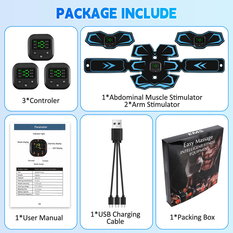 EMS Abdominal Muscle Core Toning Trainer ABS Electric Stimulator Fitness Belt