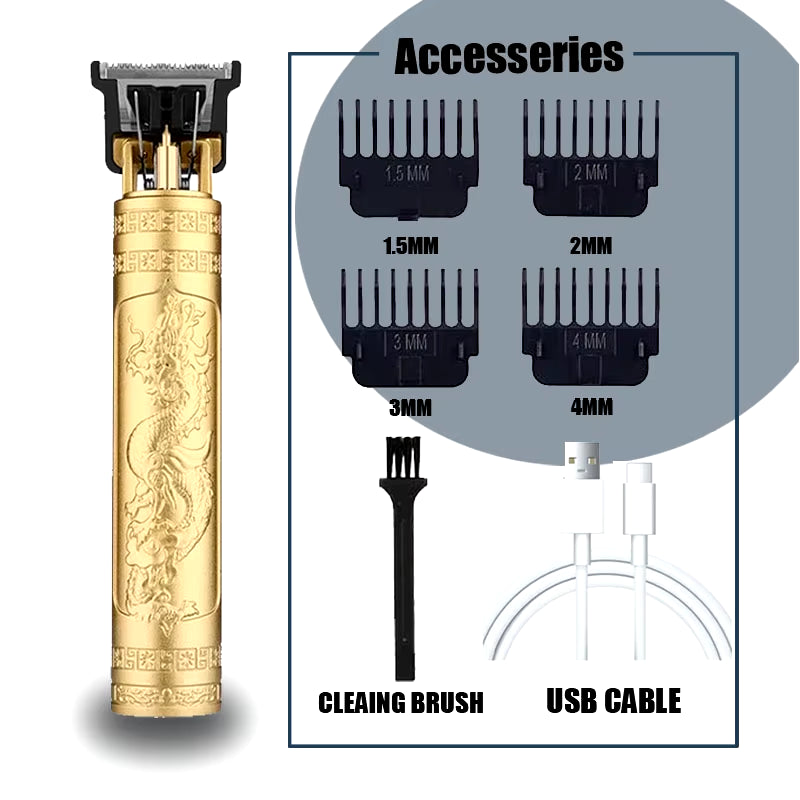 T9 Electric Hair Clipper for Men Professional Barber Shaver Beard Trimmer Body Hair Cutting Machine for Men Dragon Buddha Design