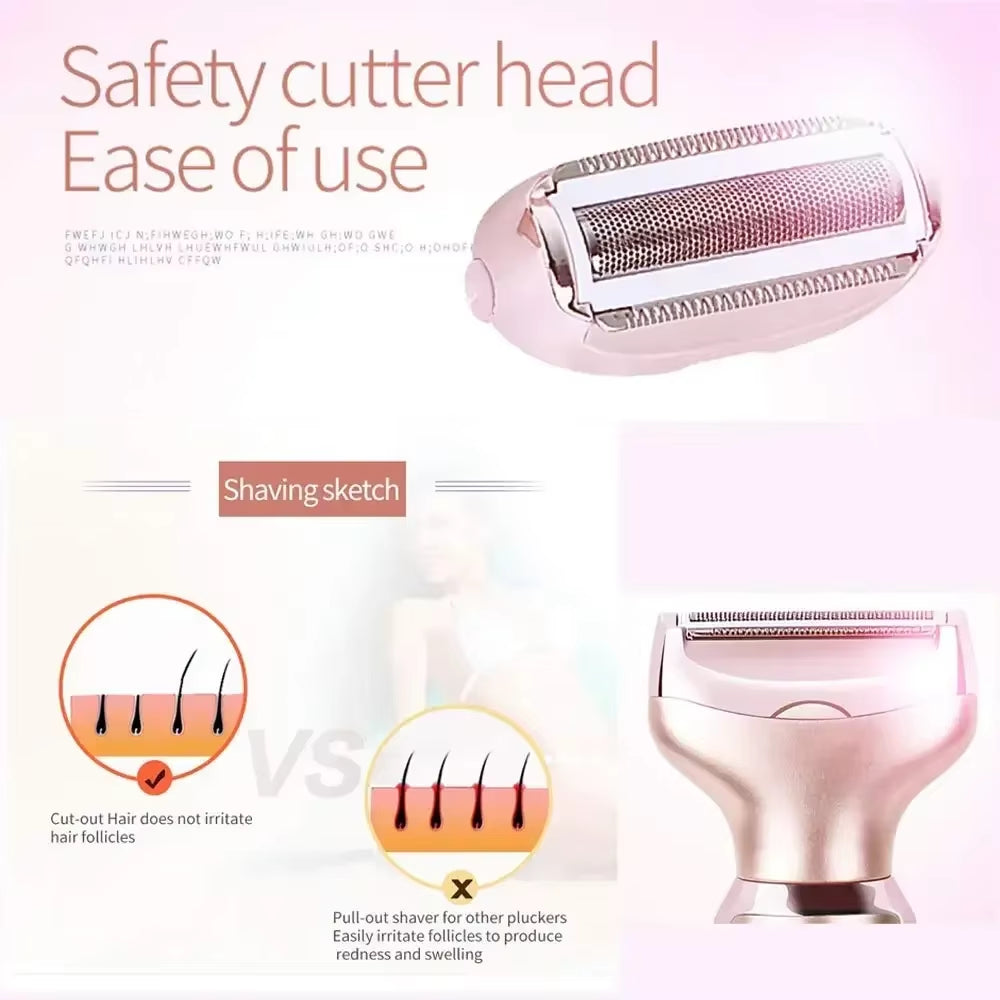 2 in 1 Portable Electric Haircut Trimmer Epilator Woman Facial Intimate Area for Body Hair Removal Sex Shaver Bikini Pubic Rosor