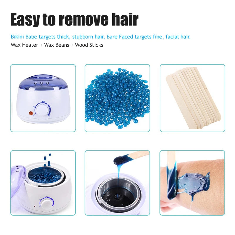 Wax Heater Warmer Machine for Hair Removal Depilation Wax Dipping Epilator Paraffin Pot and Wood Sticks Kit