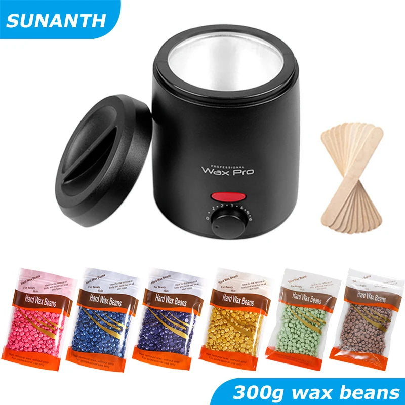 Wax Heater Machine for Hair Removal Wax Melting Pot with Wax Beans Kit 200Ml Depilation Paraffin Waxing Warmer Dipping Pot