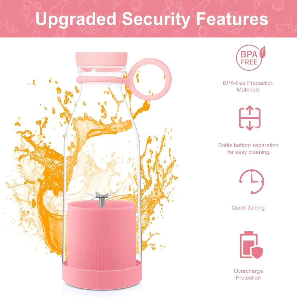 1pc 420ml Personal Size Blender, Portable Blender, Battery Operated USB Blender, Smoothies  Blender Bottle  Portable Juicer