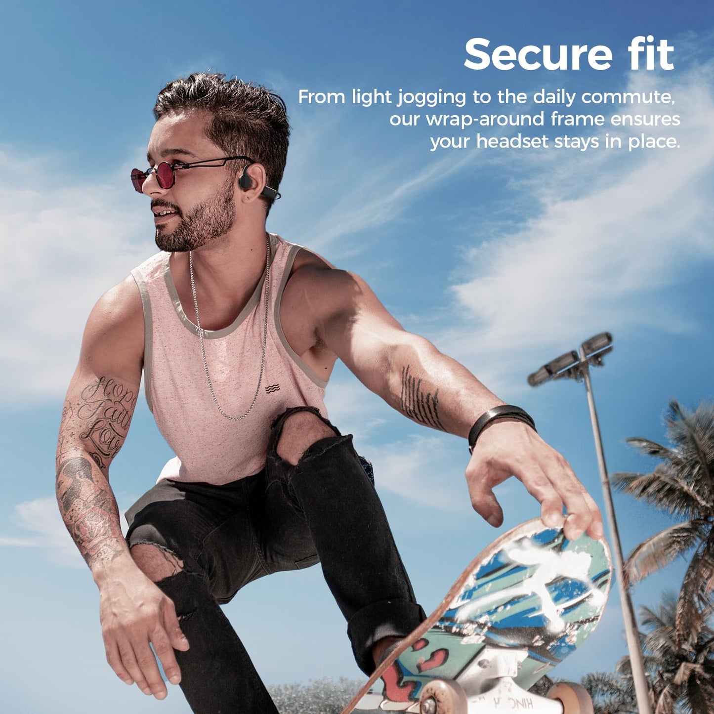 Bone Conduction Headphones, Wireless Bluetooth Open-Ear Sports Headphones Wit...