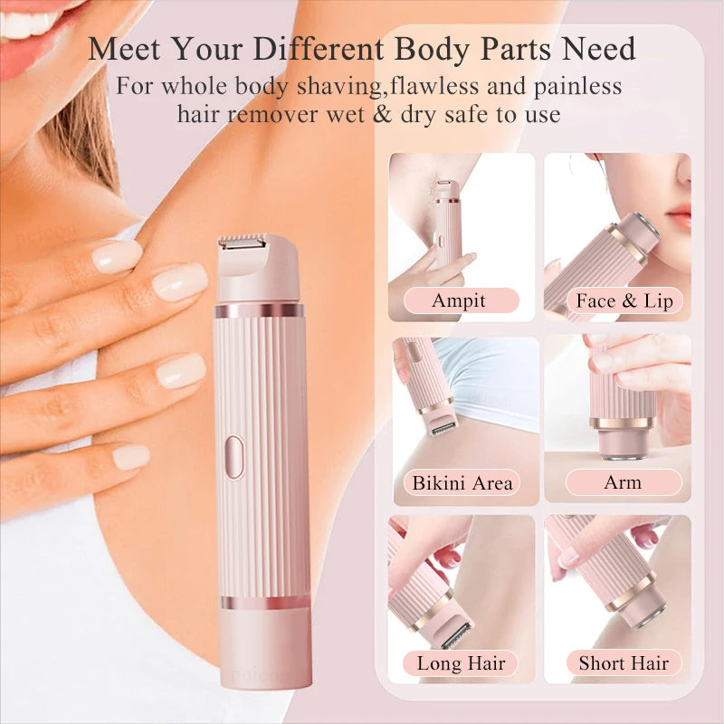 Electric Razor for Woman Bikini Trimmer Body Epilator Women Electric Shaver for Private Area Underarm Legs Facial Hair Removal