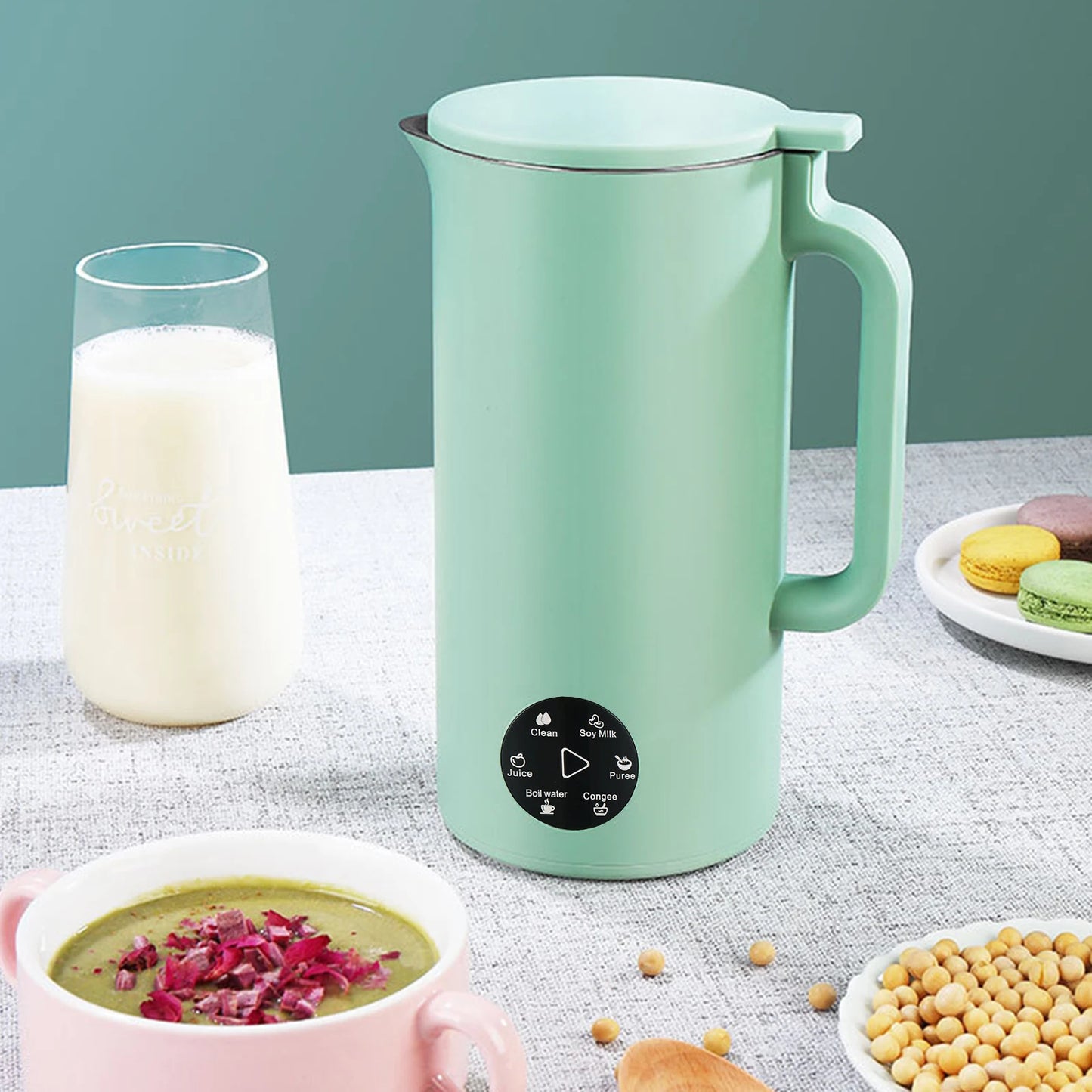 350mL Electric Juicer Multifunctional Soymilk Maker Food Blender Soy Milk Machine with Stainless Steel Blade MultiCooker Mixer