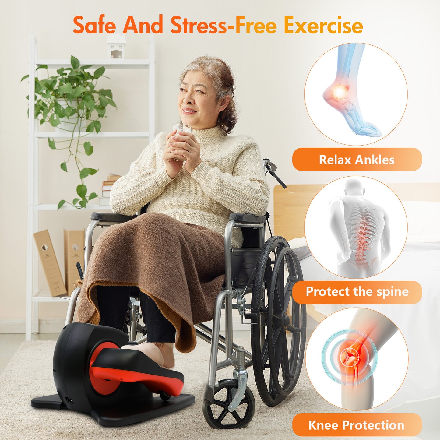 Ellipse Electric Elliptical Machine under Desk Leg Exerciser Fully Assembled LCD