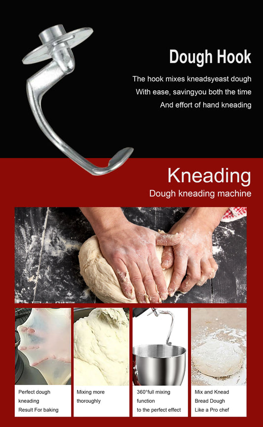 Electric Kitchen Blender Stainless Steel Bowls, Dough Hooks, Whisks, and Blenders Food Blenders for Baking, Cakes, and Cook