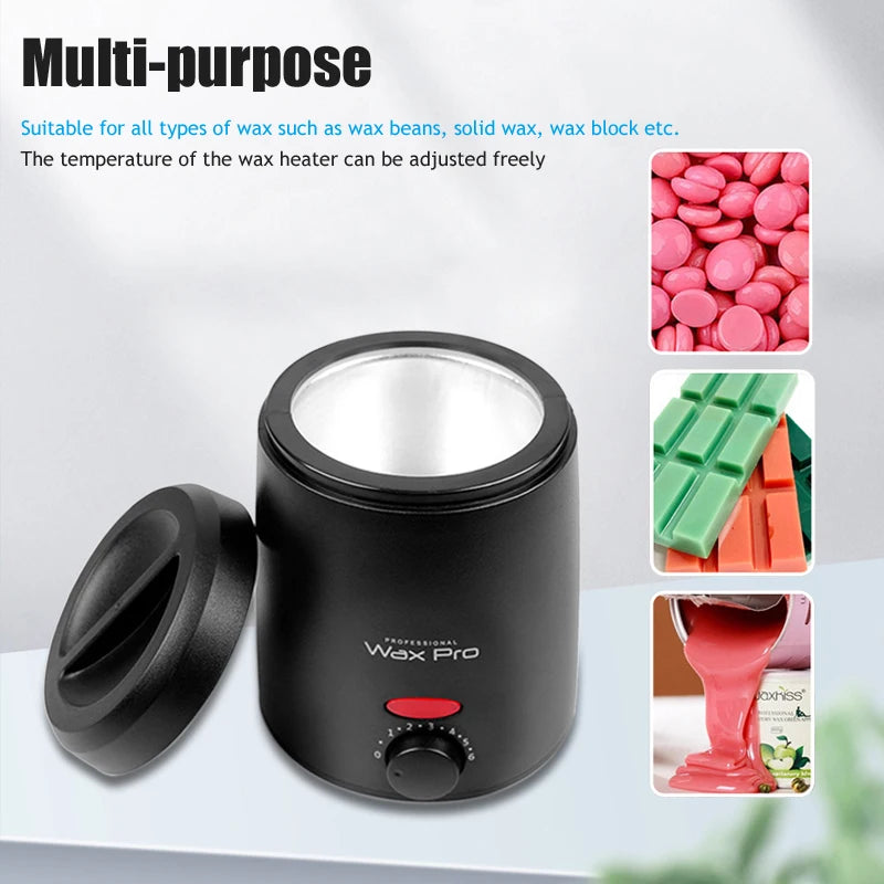 Wax Heater Machine for Hair Removal Wax Melting Pot with Wax Beans Kit 200Ml Depilation Paraffin Waxing Warmer Dipping Pot