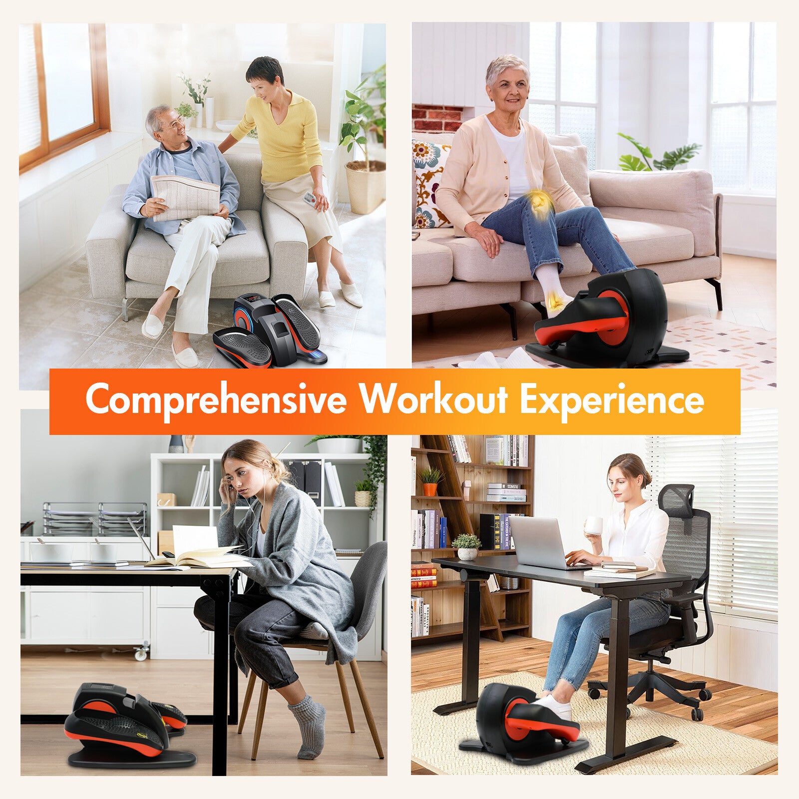 Ellipse Electric Elliptical Machine under Desk Leg Exerciser Fully Assembled LCD