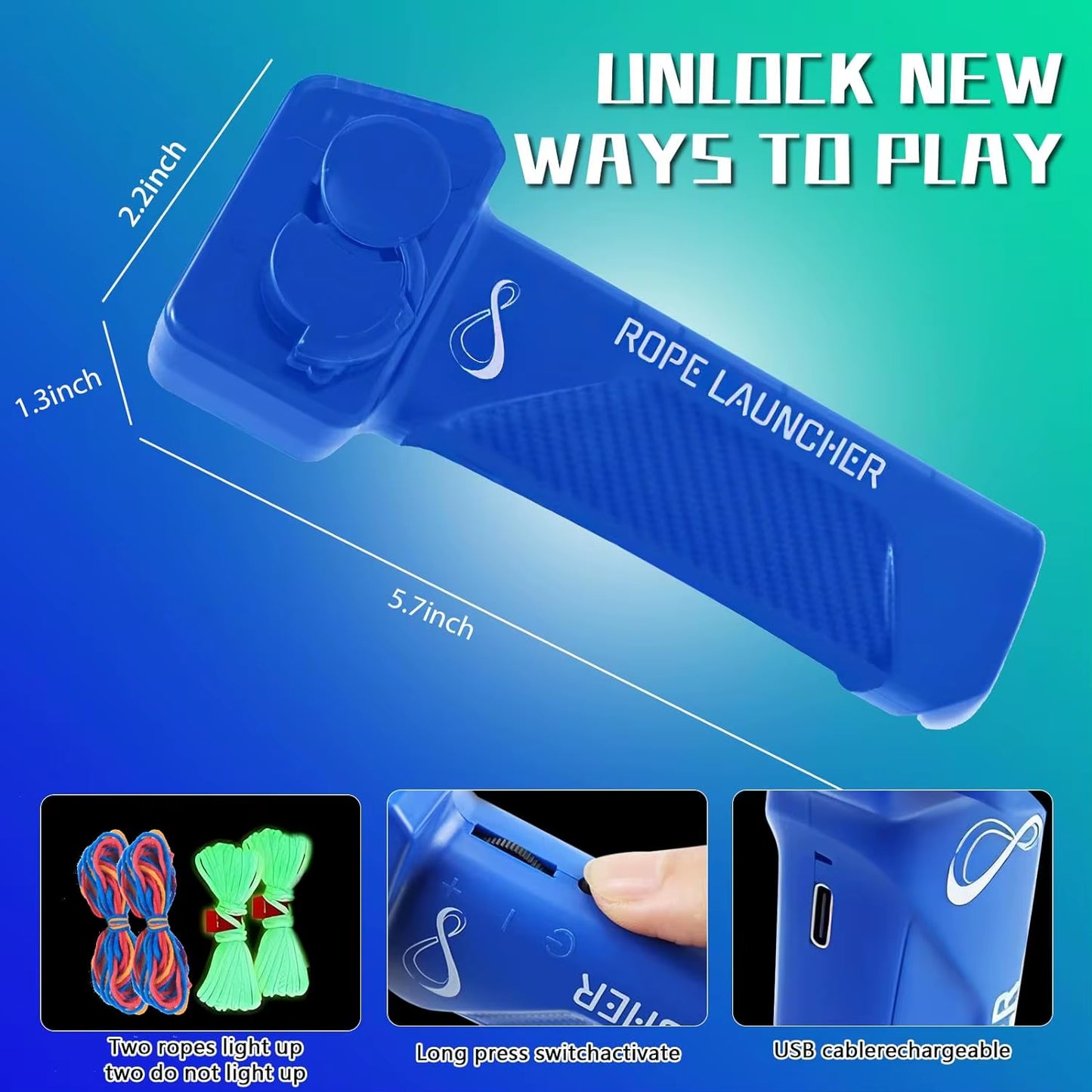 String Toy Glow in the Dark, Electric Rope Fidget Toys, Handheld Cool Toys, Party Favors, Birthday Gifts for Kids Adults