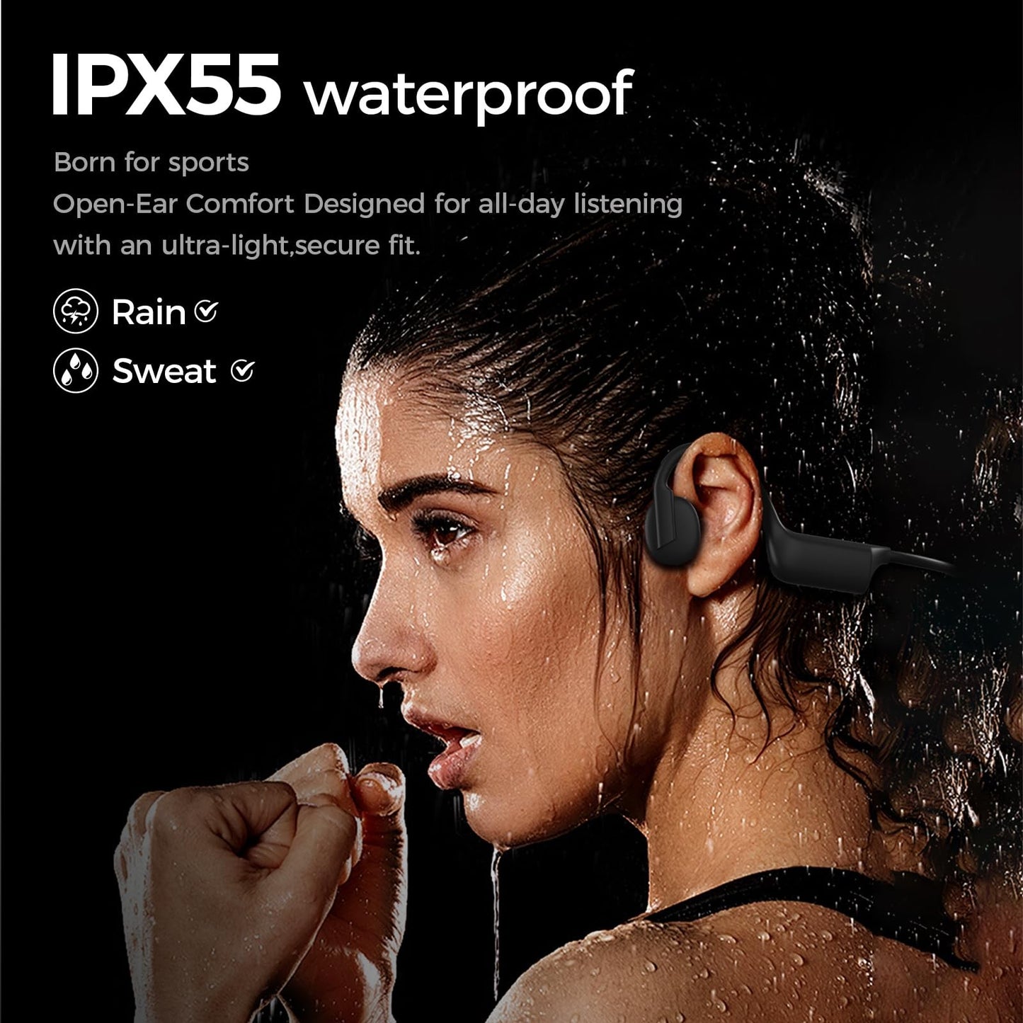Bone Conduction Headphones, Wireless Bluetooth Open-Ear Sports Headphones Wit...