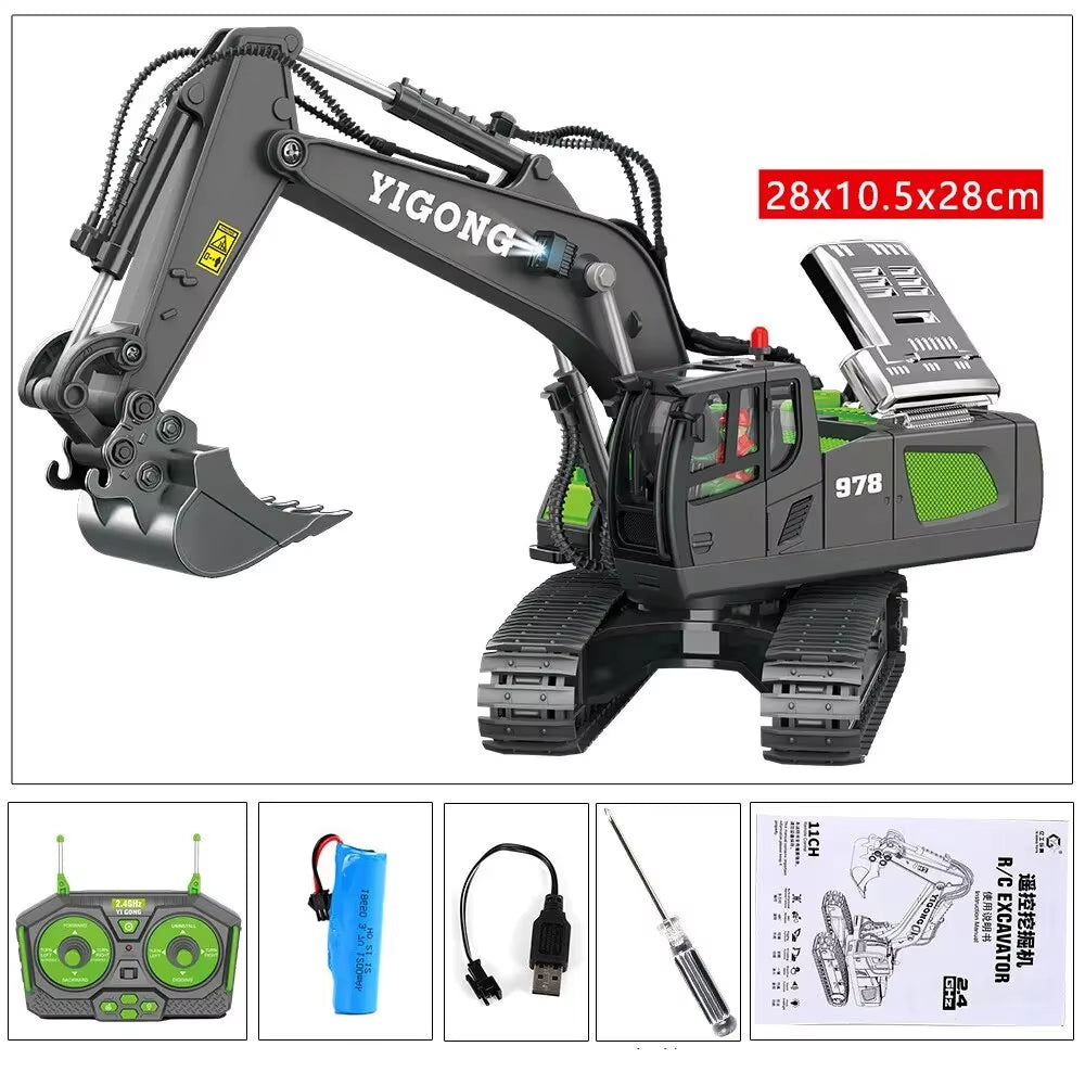 RC Excavator RC CRA Children Toys Remote Control Excavator Toys Kids Radio Control Dump Truck Bulldozer Electric Car Toys Gift