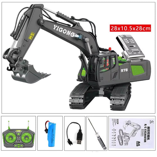 RC Excavator RC CRA Children Toys Remote Control Excavator Toys Kids Radio Control Dump Truck Bulldozer Electric Car Toys Gift